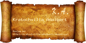 Kratochvilla Adalbert névjegykártya